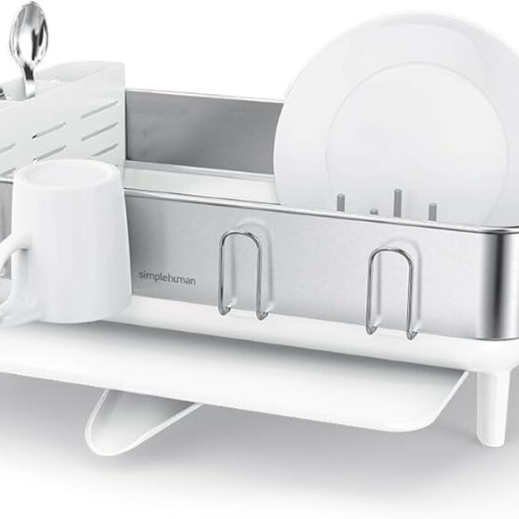 COPY - BRAND NEW IN BOX Simplehuman Stainless Steel Frame Dish Rack WHITE Simpl…
